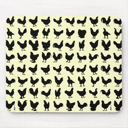 Hühner-Silhouetten Mousepad (Vorne)