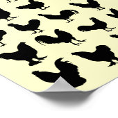 Hühner-Silhouetten Poster (Ecke)