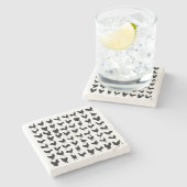 Hühner-Silhouetten Steinuntersetzer (Seitenansicht)