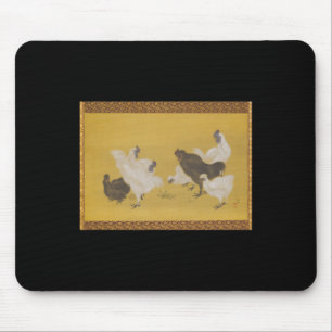 Hühner Silkie Seidendesign Kunst Mousepad