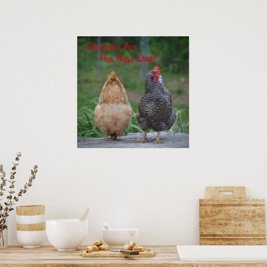 Hühner sind das neue Hundepuster Poster (Küche)