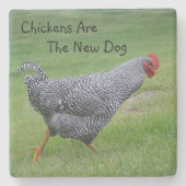 Hühner sind der neue Hund Steinuntersetzer (Vorderseite)