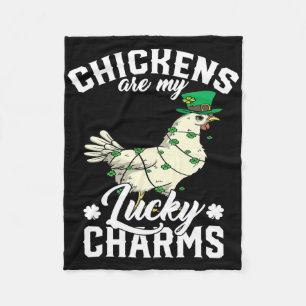 Hühner sind meine Glücksbringer St. Patrick's Day Fleecedecke