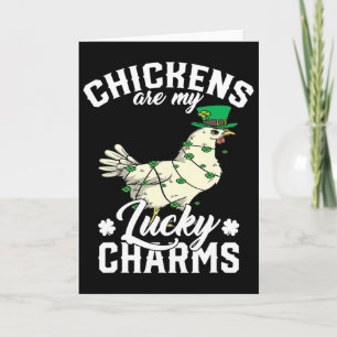 Hühner sind meine Glücksbringer St. Patrick's Day Karte