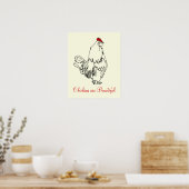 Hühner sind schöne Funny Rooster Art Zeichnend Poster (Küche)