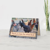 Hühner Spaß Funny Barnyard Danke Karte (Vorderseite)