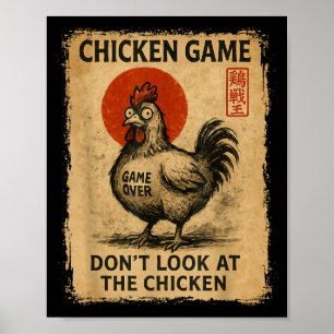 Hühner-Spiel Lustig Japanische Jungen Mädchen Frau Poster