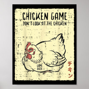 Hühner-Spiel Nicht hinschauen Spiel vorbei Lustige Poster
