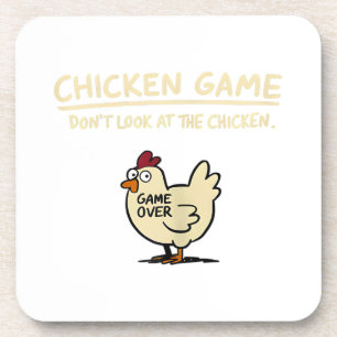 Hühner Spiel Schau nicht auf das Huhn Lustiges Huh Getränkeuntersetzer