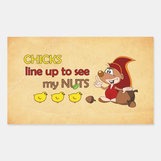 Hühner stehen auf und sehen meine Nüsse Rechteckiger Aufkleber (Vorderseite)