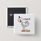 Hühner Stick Figure T-Shirts und Geschenke Button (Vorne & Hinten)
