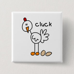 Hühner Stick Figure T-Shirts und Geschenke Button