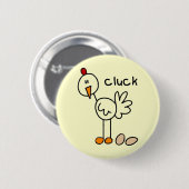 Hühner Stick Figure T-Shirts und Geschenke Button (Vorne & Hinten)