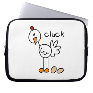 Hühner Stick Figure T-Shirts und Geschenke Laptopschutzhülle