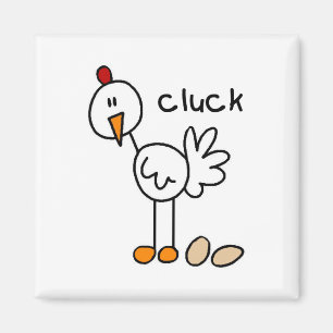 Hühner Stick Figure T-Shirts und Geschenke Magnet