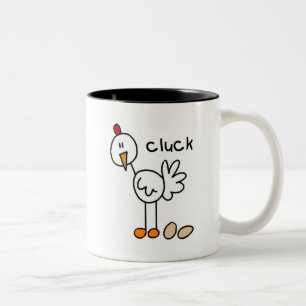 Hühner Stick Figure T-Shirts und Geschenke Zweifarbige Tasse