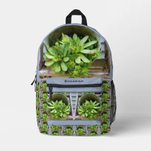 Hühner Sukkulente Ölmalerei Personalisiert Bedruckter Rucksack