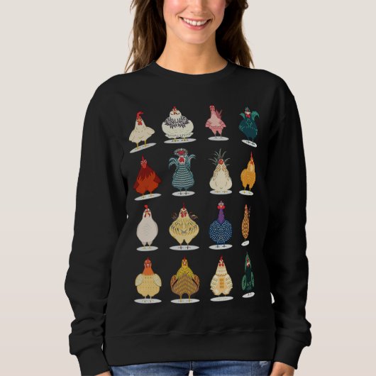 Hühner Süße Hühner Tier Meme Bauer Huhn Sweatshirt (Vorderseite)