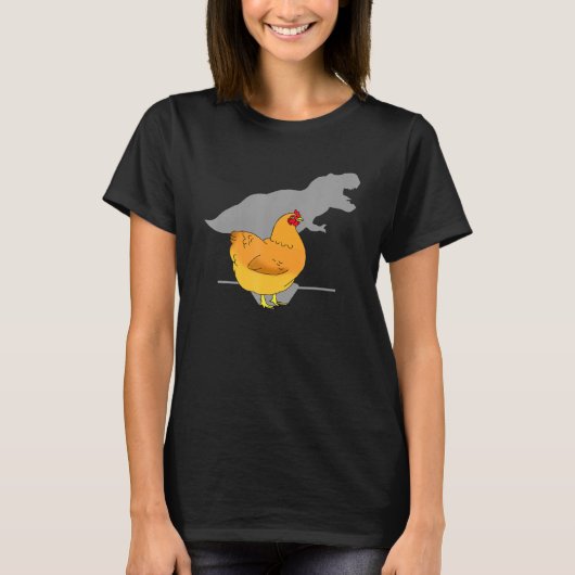 Hühner T-Rex Shadow Dinosaur Hen Lover Niedlich Ch T-Shirt (Vorderseite)