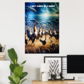 Hühner tanzen durch Felder Poster (Heimbüro)