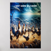 Hühner tanzen durch Felder Poster (Vorne)