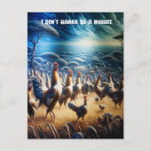 Hühner tanzen durch Felder Postkarte (Vorderseite)