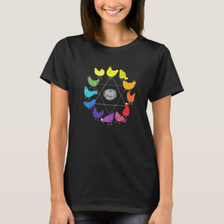 Hühner-Themen-Farbkreis Pädagogische Kunstlehrerin T-Shirt