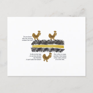 Hühner überqueren die Postkarte
