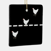 Hühner überqueren die Straße Keramikornament (Rechts)