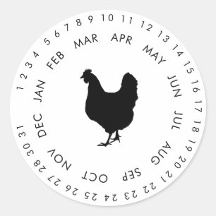Hühner Umzingelte Daten Bio Frische Eier Runder Aufkleber
