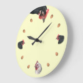 Hühner und Ei Große Wanduhr (Winkel)