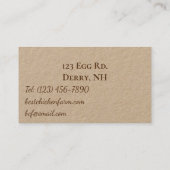 Hühner und Eier für Landwirte Visitenkarte (Rückseite)