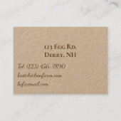 Hühner und Eier für Landwirte Visitenkarte (Rückseite)