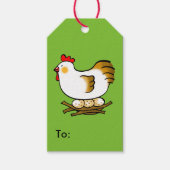 Hühner und Eier Geschenkanhänger (Vorderseite)