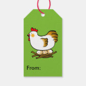 Hühner und Eier Geschenkanhänger (Rückseite)