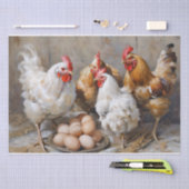 Hühner und Eier im Stall Seidenpapier (Handwerk)