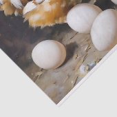 Hühner und Eier im Stall Seidenpapier (Detail)