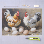 Hühner und Eier im Stall Seidenpapier (Handwerk)