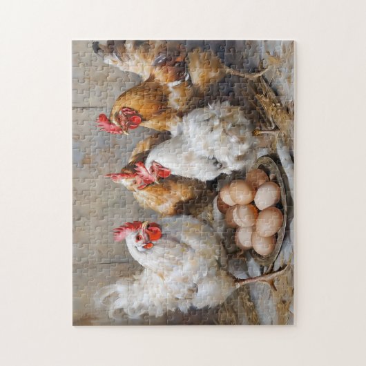 Hühner und Eier Puzzle (Vertikal)