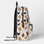 Hühner- und Eiermuster auf Weiß Bedruckter Rucksack (Links)