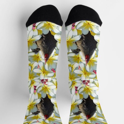 Hühner und Frangipanis, Crew Socken (Oben)