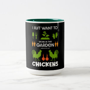 Hühner und Gartenbau Zweifarbige Tasse