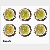 Hühner und Gemüsebrot Runder Aufkleber (Blatt)