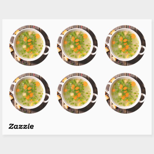 Hühner und Gemüsebrot Runder Aufkleber (Blatt)