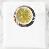 Hühner und Gemüsebrot Runder Aufkleber (Tasche)