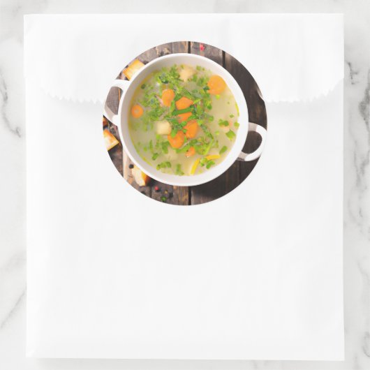 Hühner und Gemüsebrot Runder Aufkleber (Tasche)