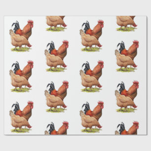 Hühner- und Hahn-Kunst, Geflügel, Bauernhoftiere Geschenkpapier