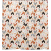 Hühner und Hähne Duschvorhang (Vorderseite)