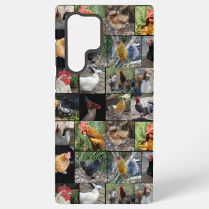 Hühner und Hähne Fotocollage, Samsung Galaxy Hülle