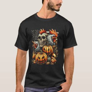 Hühner und Halloween der Farmer T-Shirt